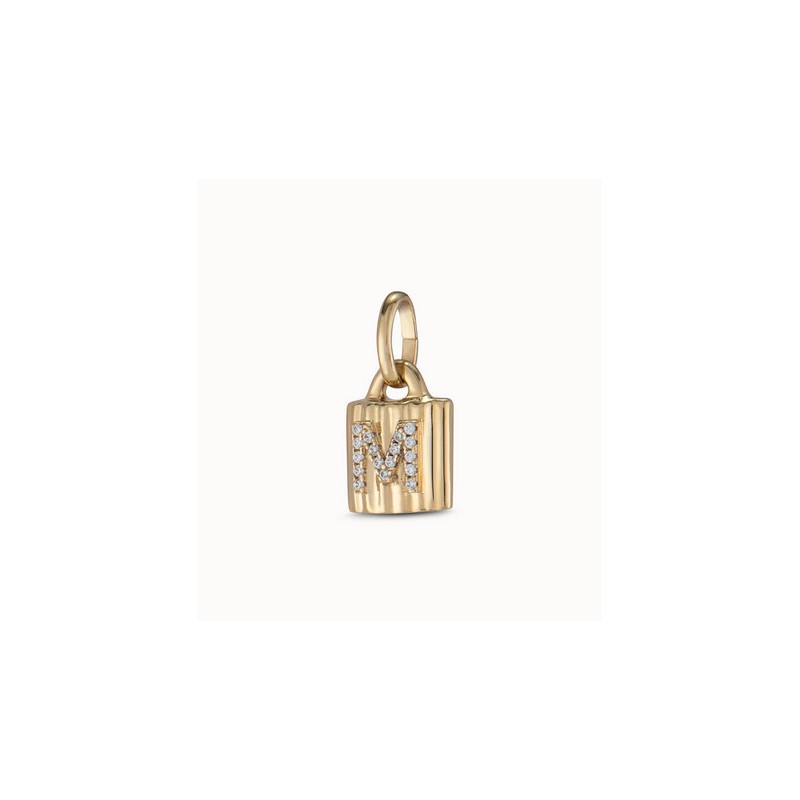 Letra M Uno de 50 dorada 'MYPADLOCK M' CHA0229BLNORO