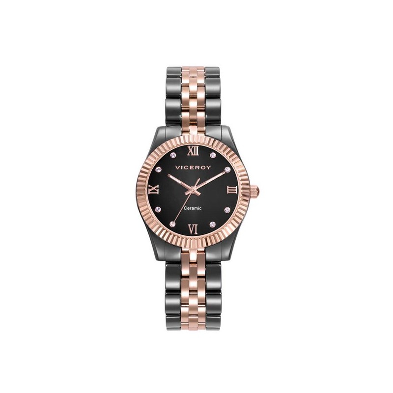 Reloj rosado Viceroy Chic cerámica negra 41124-53