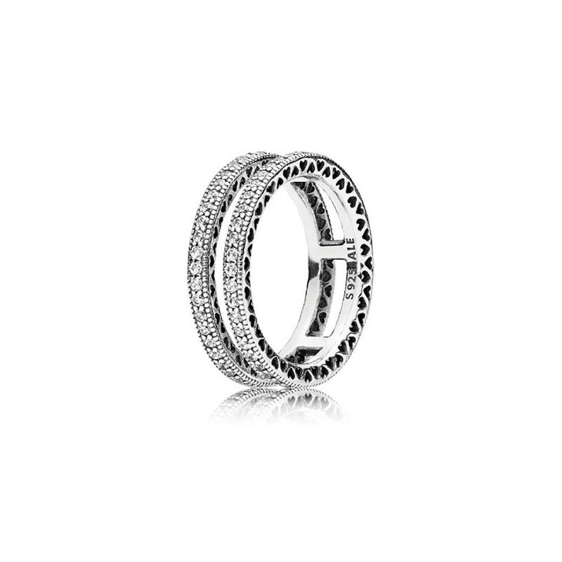 Anillo Pandora doble corazones 196236CZ