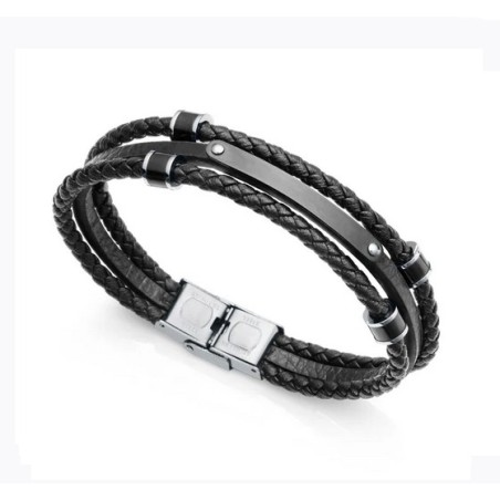 Pulsera negra Viceroy triple hombre 15146P01010