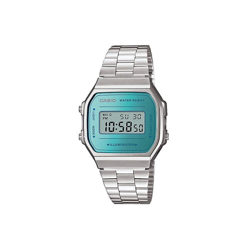 Reloj Casio efecto espejo azul A168WEM-2EF