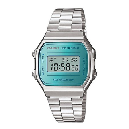 Reloj Casio efecto espejo azul A168WEM-2EF