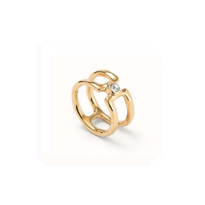 Anillo doble Uno de 50 baño 18k ANI0816