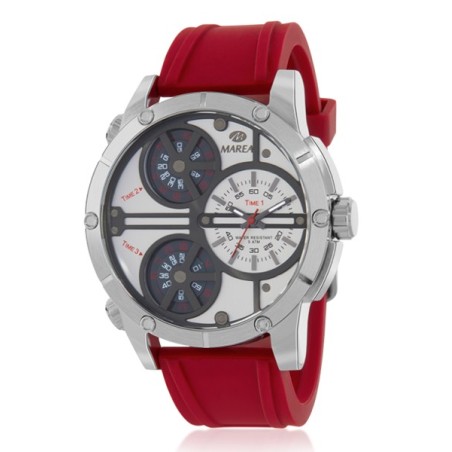 Reloj rojo Marea triple horario B54215/1