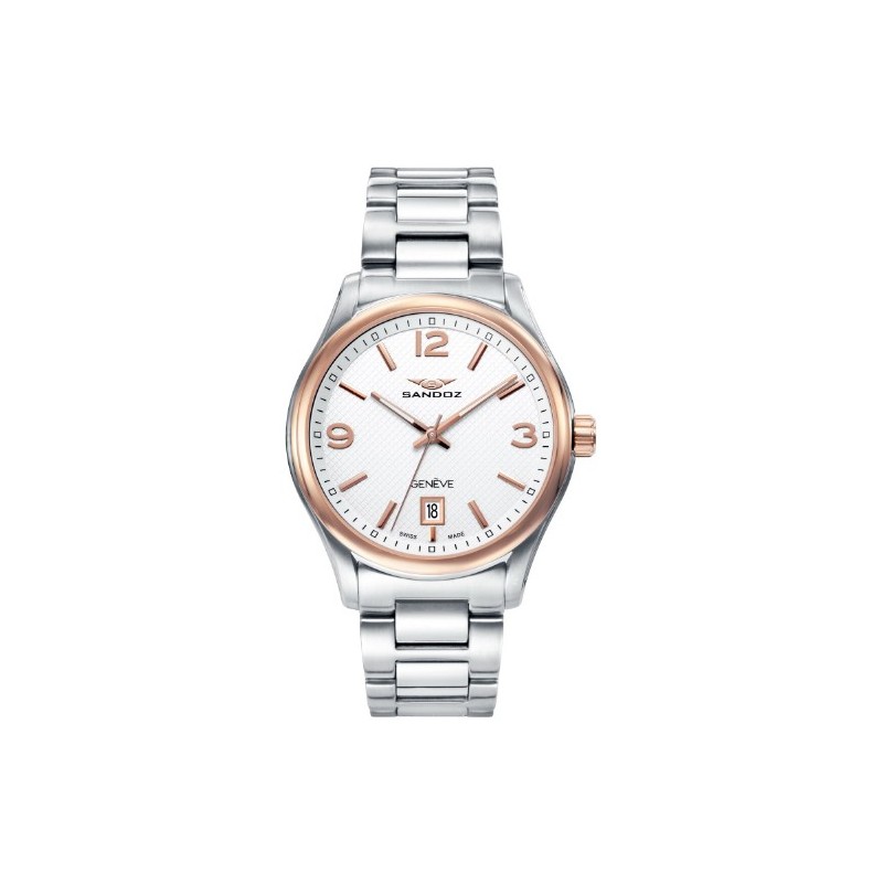 Reloj Sandoz hombre bicolor rosado 81425-95