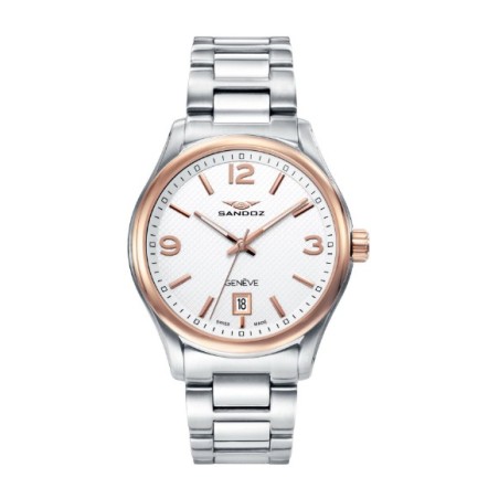 Reloj Sandoz hombre bicolor rosado 81425-95