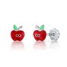 Pendientes infantiles manzana plata