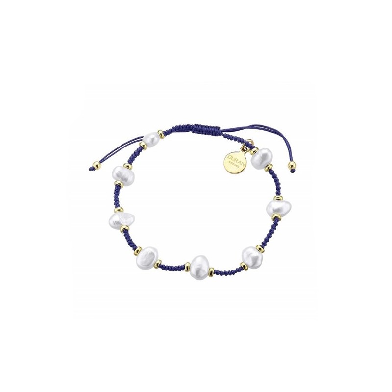 Pulsera Duran perlas azul dorada