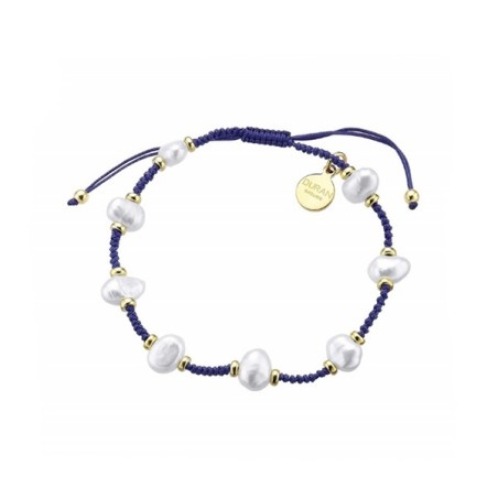 Pulsera Duran perlas azul dorada