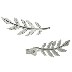Pendientes trepadores hoja plata