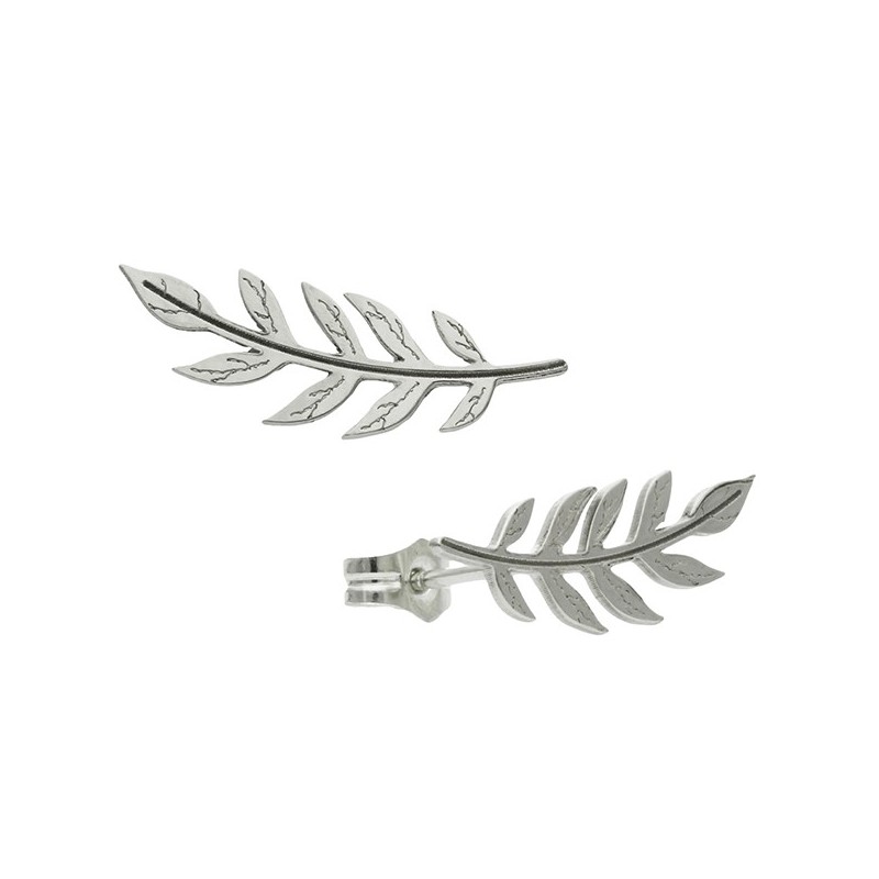 Pendientes trepadores hoja plata