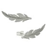 Pendientes trepadores pluma plata