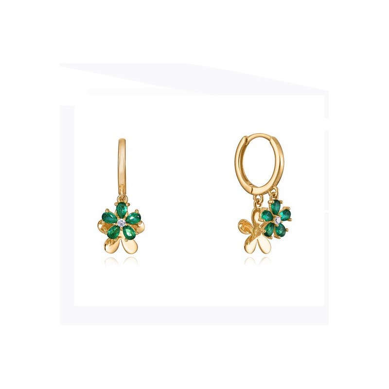 Pendientes Viceroy Trend aro flor verde 13105E100-39