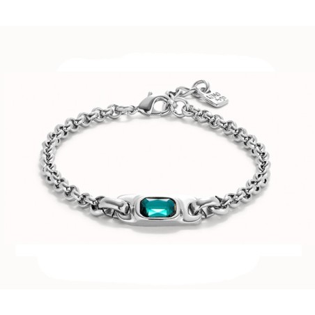 Pulsera Uno de 50 cristal verde PUL2495VRD
