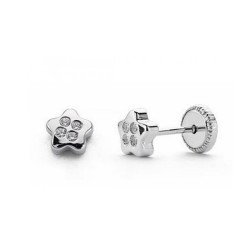Pendientes infantiles de Oro blanco Estrella