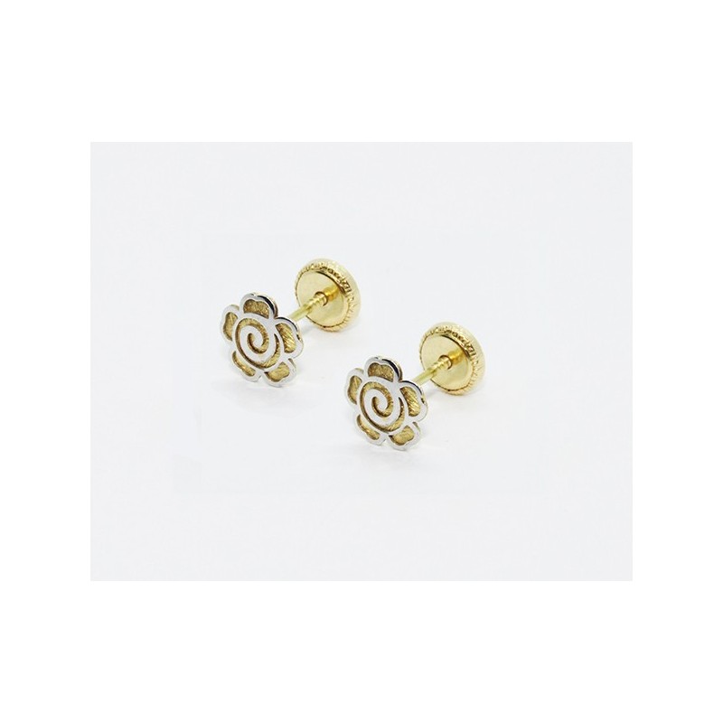Pendientes infantiles Oro flor