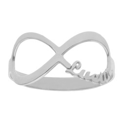 Anillo infinito nombre plata