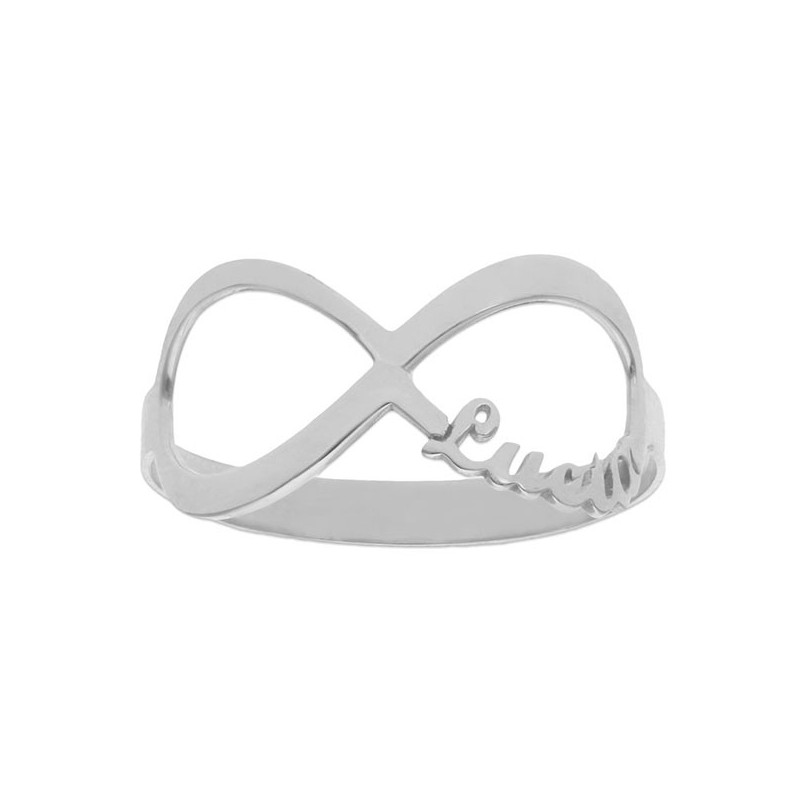 Anillo infinito nombre plata