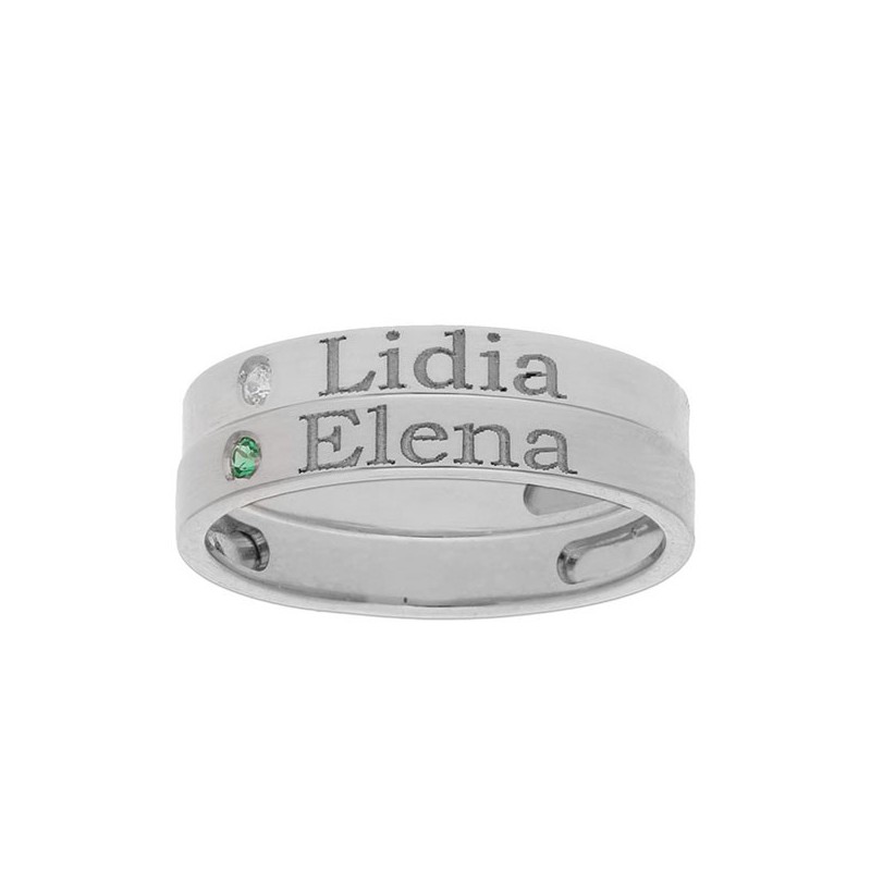 2 anillos plata personalizados nombre
