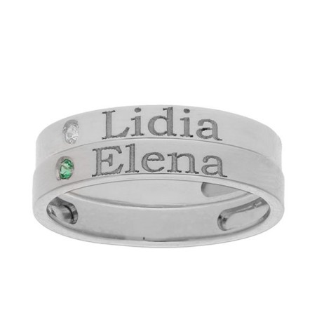2 anillos plata personalizados nombre