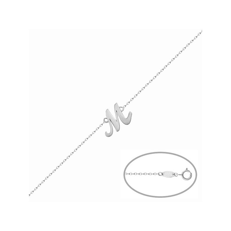 Pulsera plata letra inglesa