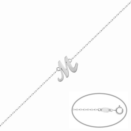 Pulsera plata letra inglesa