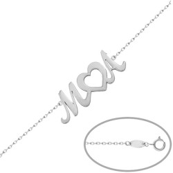 Pulsera plata letras y corazón