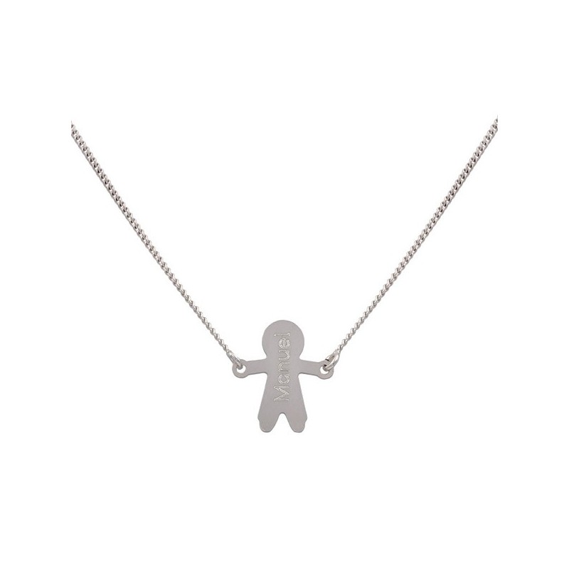Pulsera nombre niño plata