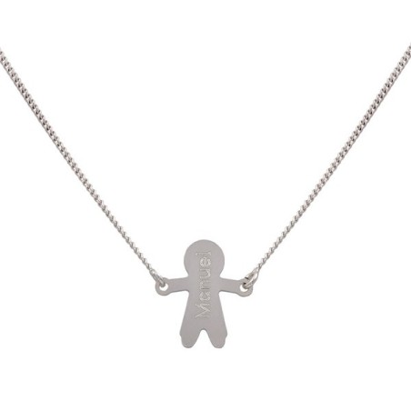 Pulsera nombre niño plata