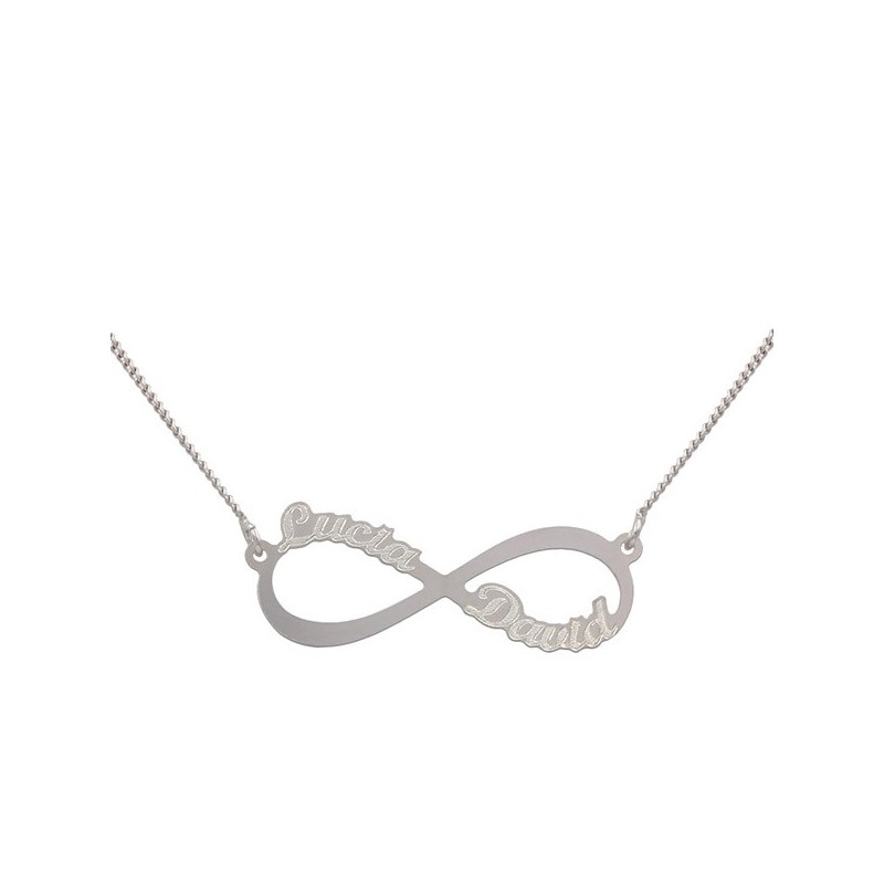 Pulsera de plata nombres infinito