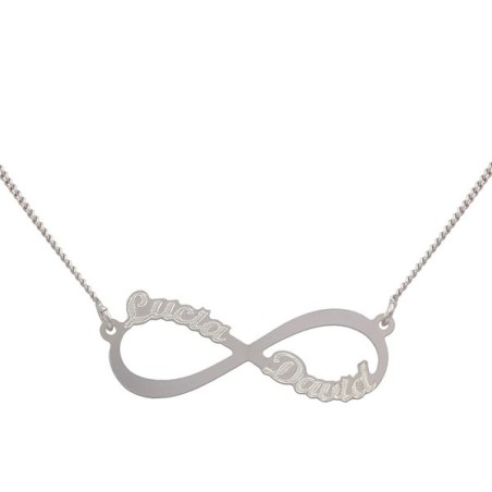 Pulsera de plata nombres infinito