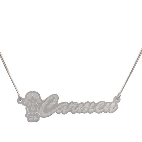 Pulsera niña + nombre de plata