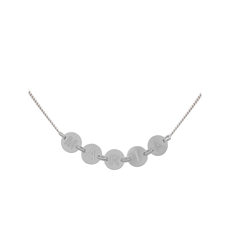 Pulsera de plata círculos nombre