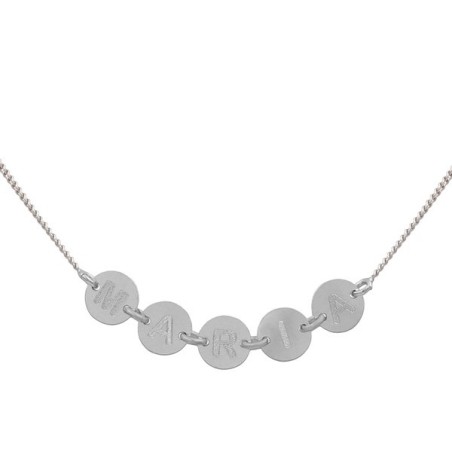 Pulsera de plata círculos nombre