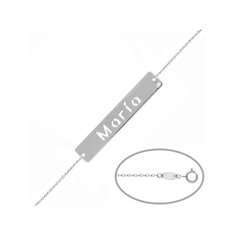 Pulsera plata letrero nombre