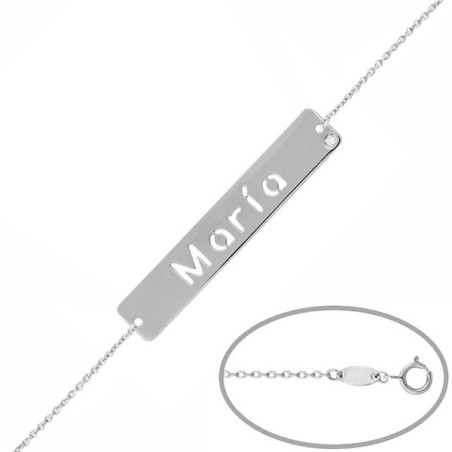 Pulsera plata letrero nombre