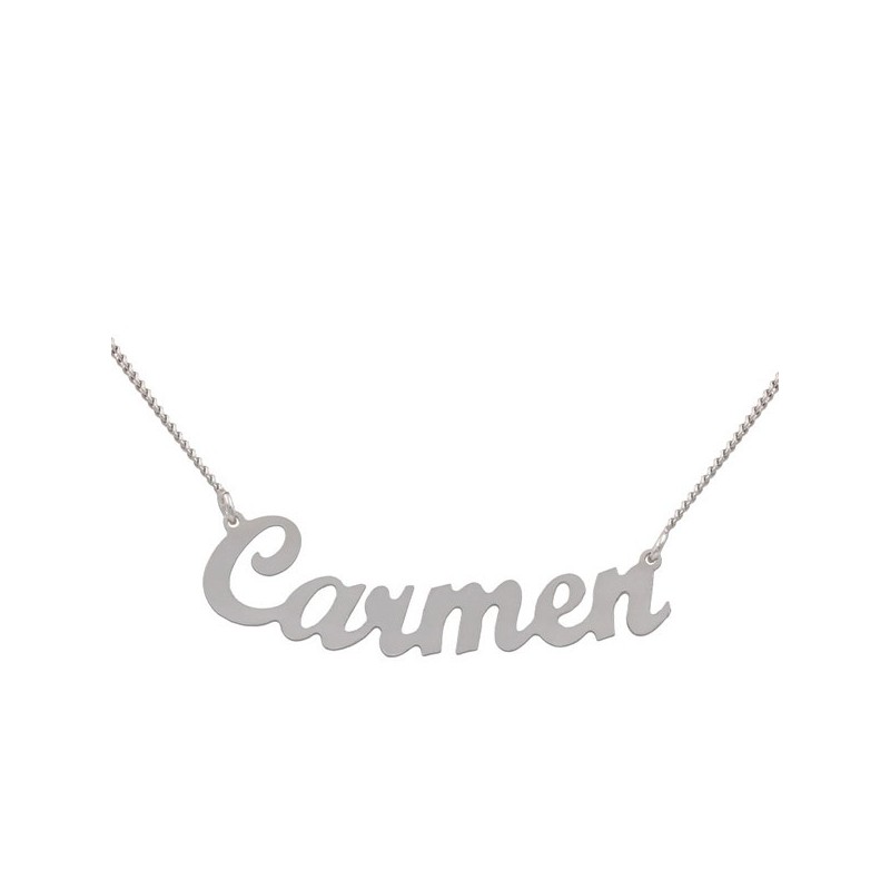 Pulsera nombre de plata grande