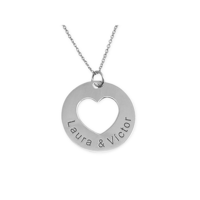 Pulsera plata colgante corazón personalizable