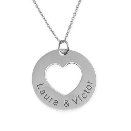 Pulsera plata colgante corazón personalizable