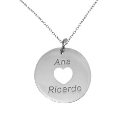 Pulsera plata colgante con corazón