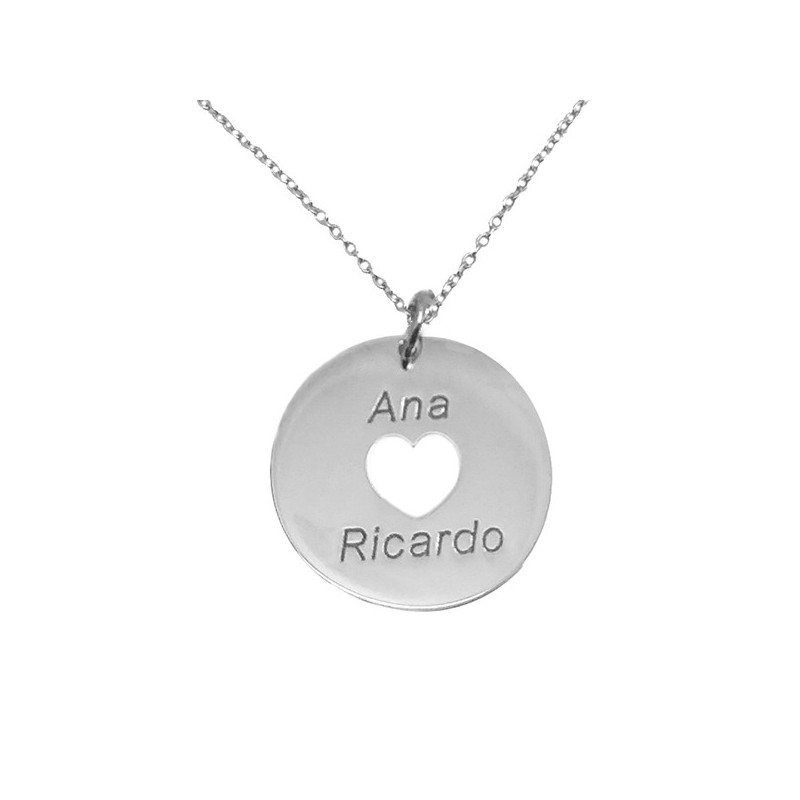 Pulsera plata colgante con corazón