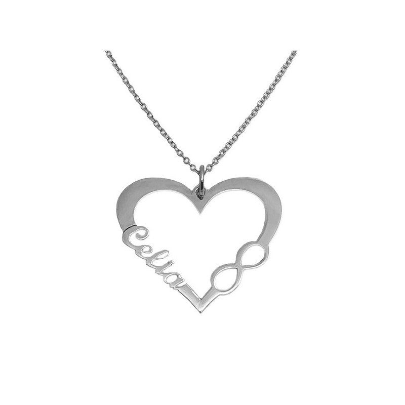 Pulsera corazón nombre infinito