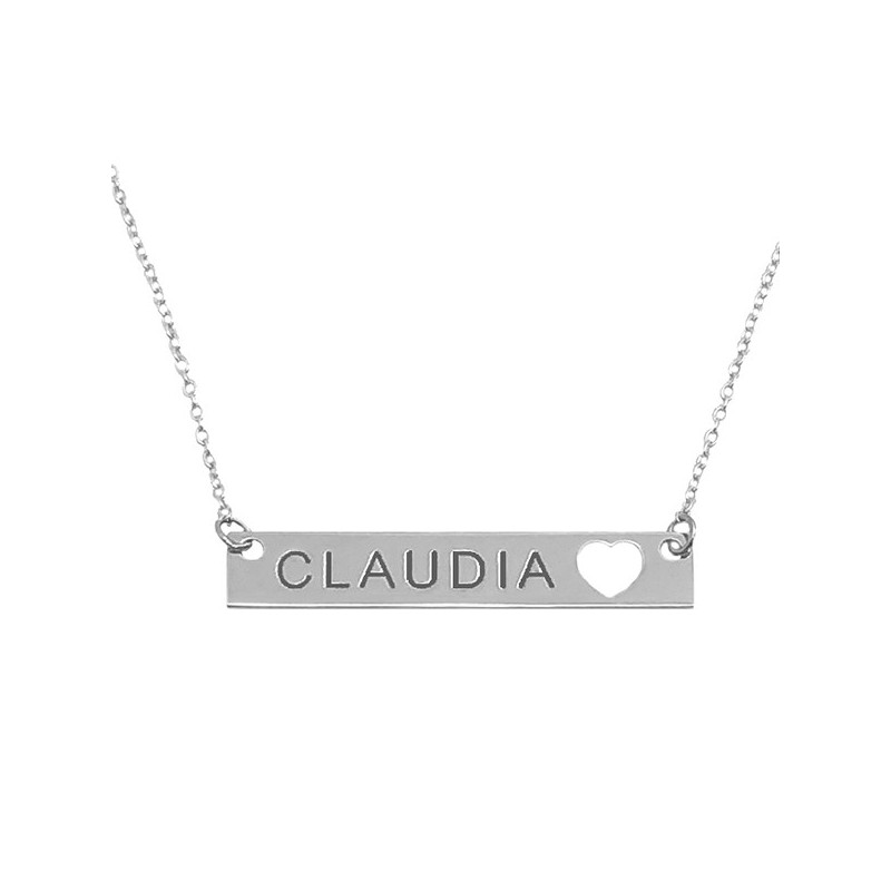Pulsera plata chapa y nombre