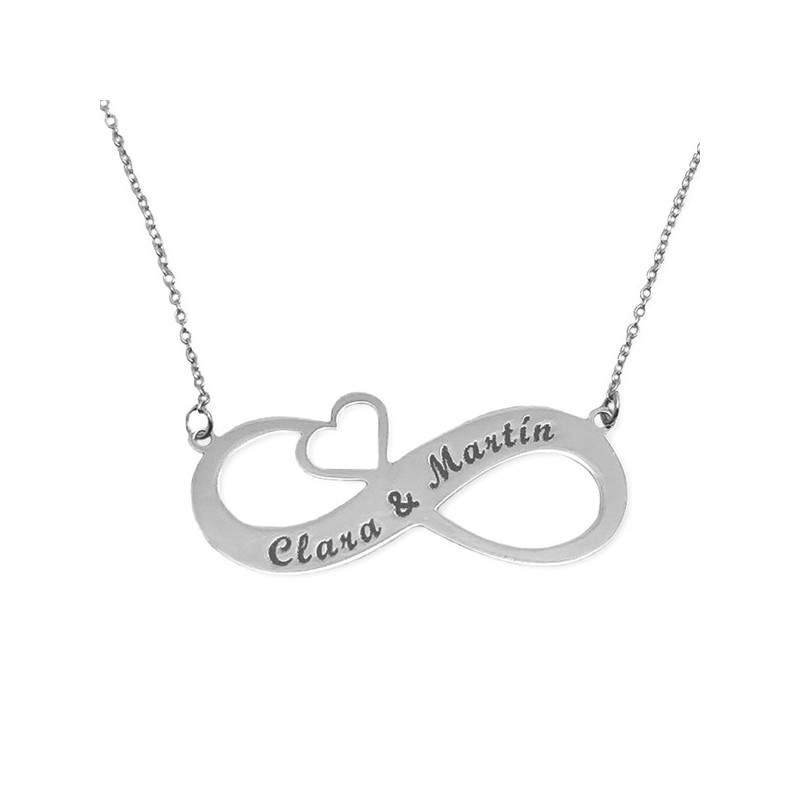 Pulsera plata infinito corazón