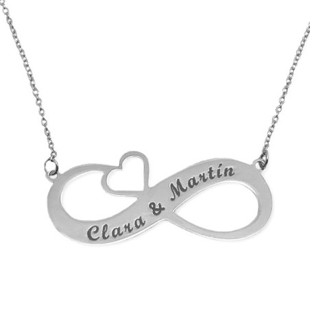 Pulsera plata infinito corazón