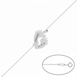Pulsera pies bebé nombre fecha