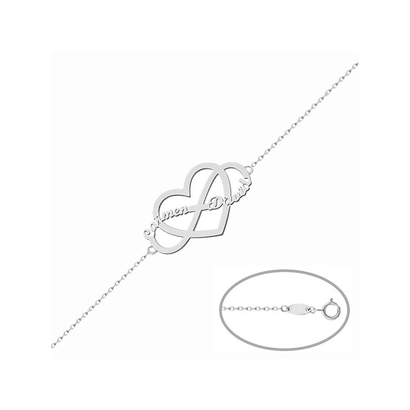 Pulsera nombres corazón infinito