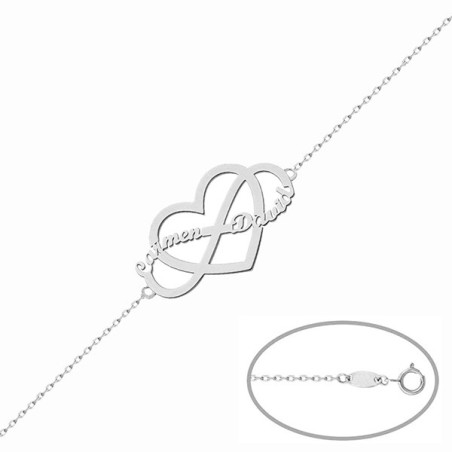 Pulsera nombres corazón infinito