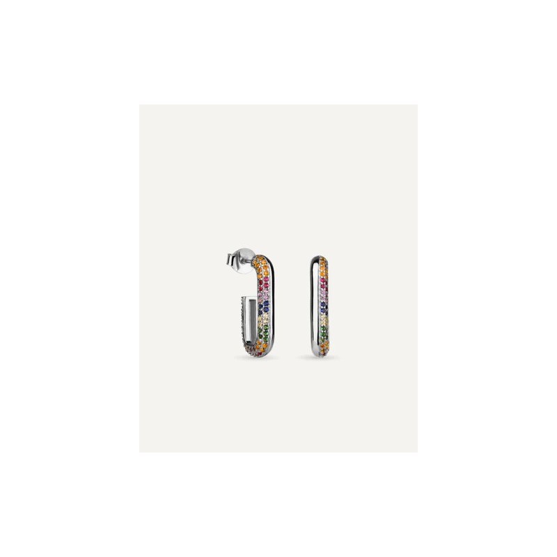 Pedientes aros de plata Rainbow T-Adoro 43.PE.29