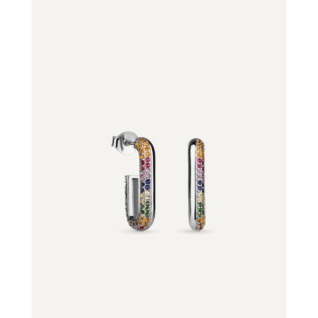 Pedientes aros de plata Rainbow T-Adoro 43.PE.29